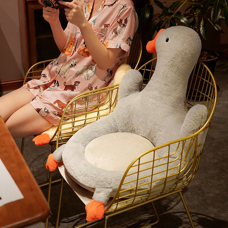 Cute Big White Geese Cushion Waist Support Tatami Seat Cushion - Image 5