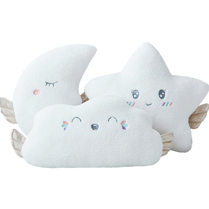 Plush Toy Soft Starry Sky Pillow Cute Clouds Stars Moon Sofa Cushion Home Decoration - Image 2