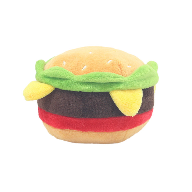 Hamburger Pet Plush Toy Vocal Fries Hamburger Milkshake Cup With BB - Image 2