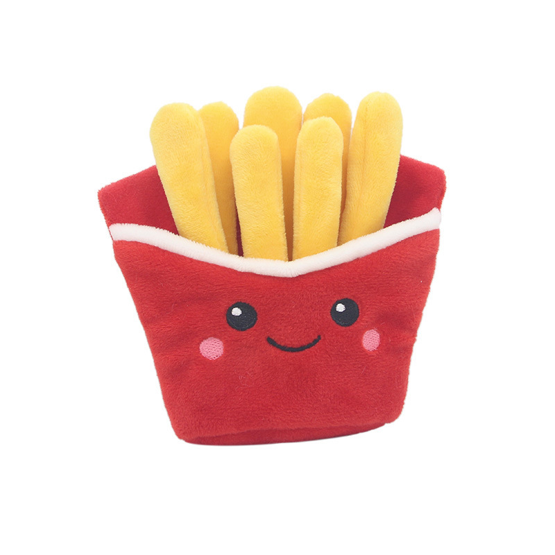 Hamburger Pet Plush Toy Vocal Fries Hamburger Milkshake Cup With BB - Image 3